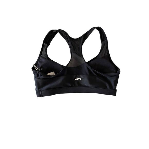 Reebok Black Mesh-Inset Racerback Bikini Swim Top Size M NWT $58 - Picture 2 of 4